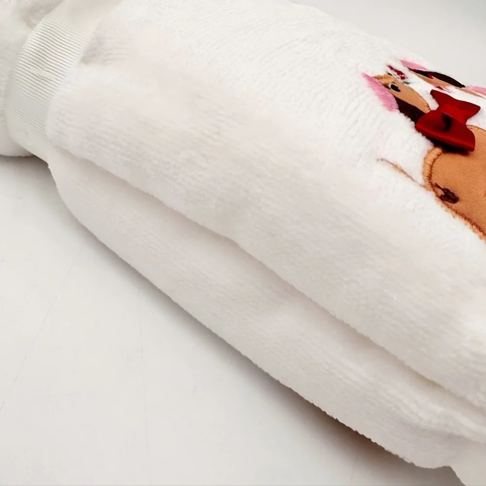 White Hand Towels with Dachshund Design